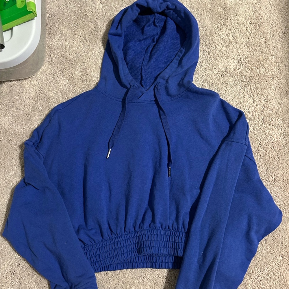Forever 21 Royal Blue Cropped Hoodie